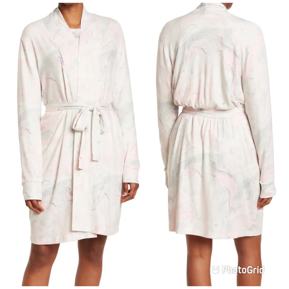 NWT PJ Salvage Marble Print Belted Robe Size Large